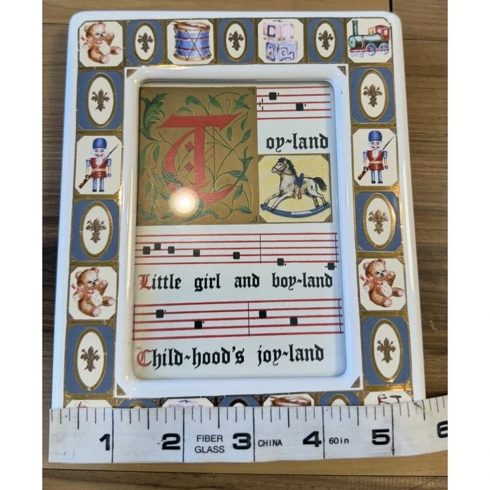 Vintage 1986 Terragraphics Nursery Rhyme Picture Frame Toyland Teddy Bear 6x7